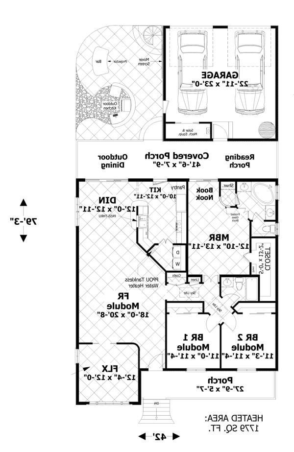 First Floor Plan image of The Evergreen Cottage House Plan